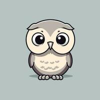 Cute kawaii owl chibi  mascot vector cartoon style