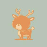 Cute kawaii reindeer chibi  mascot vector cartoon style