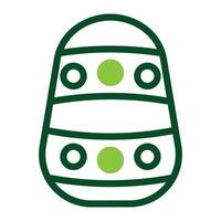 egg icon duotone green colour easter symbol illustration. vector