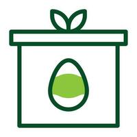 gift egg icon duotone green colour easter symbol illustration. vector