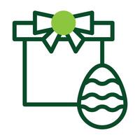 gift egg icon duotone green colour easter symbol illustration. vector