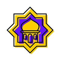mosque profile avatar islamic icon button vector illustration