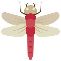 Flat color icon for dragonfly. vector