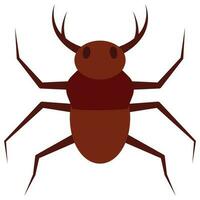 Flat color icon for beetle bug. vector