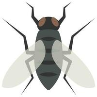 Flat color icon for fly bug. vector