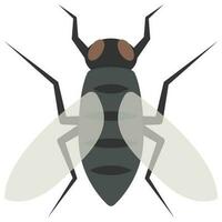 Flat color icon for fly bug. vector