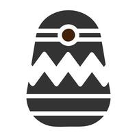 egg icon solid grey brown colour easter symbol illustration. vector