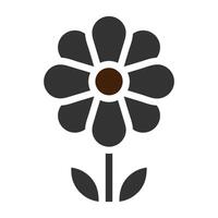 flower icon solid grey brown colour easter symbol illustration. vector