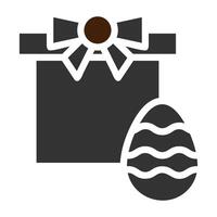 gift egg icon solid grey brown colour easter symbol illustration. vector