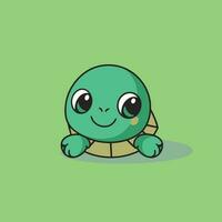 Cute kawaii turtle chibi mascot vector cartoon style