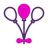 balloon icon duotone pink purple colour mother day symbol illustration. vector