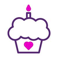 cake icon duotone pink purple colour mother day symbol illustration. vector