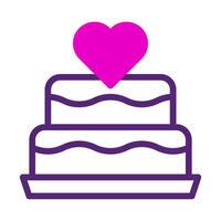 cake icon duotone pink purple colour mother day symbol illustration. vector