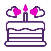 cake icon duotone pink purple colour mother day symbol illustration. vector