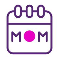 calendar mom icon duotone pink purple colour mother day symbol illustration. vector