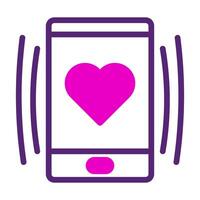 phone mom icon duotone pink purple colour mother day symbol illustration. vector