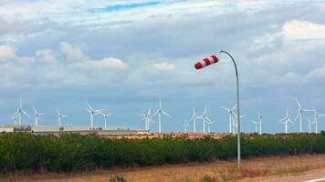 Wind turbines in a wind farm, Catalonia, Spain photo