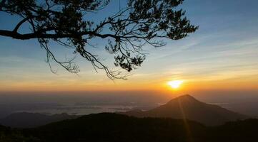 Mountain landscape at sunset. photo