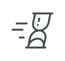 Sand watch related icon outline and linear vector. vector