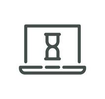 Sand watch related icon outline and linear vector. vector