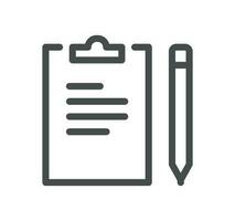 Clipboard related icon outline and linear vector. vector