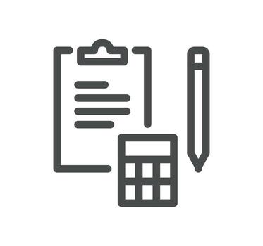 Clipboard related icon outline and linear vector. vector