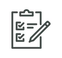 Clipboard related icon outline and linear vector. vector