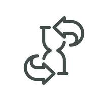 Sand watch related icon outline and linear vector. vector