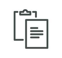 Clipboard related icon outline and linear vector. vector