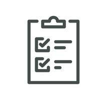 Clipboard related icon outline and linear vector. vector