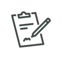 Clipboard related icon outline and linear vector. vector