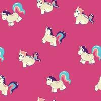 Cute unicorn, and pink background decoration. Seamless repeating pattern texture background design for fashion fabrics, textile graphics, prints etc. vector