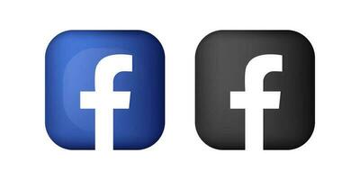 3d vector facebook icon for social media