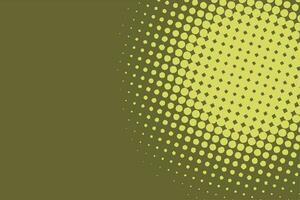 Olive green background with halftone dots. Retro pop art background. vector