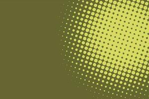 Olive green background with halftone dots. Retro pop art background. vector