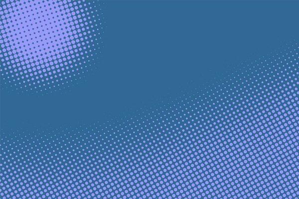 Artistic blue background with halftone dots and wave. Retro pop art background.