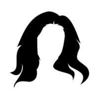 woman long hairstyle silhouette. isolated on white background. vector illustration.