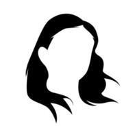 silhouette of female hairstyle. salon, beauty, wig. vector illustration