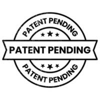 patented stamp vector, patent pending badge, seal, logo, label, emblem, seal, with tick check mark and grunge effect for decision purpose vector illustration black and white