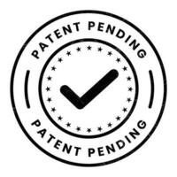 patented stamp vector, patent pending badge, seal, logo, label, emblem, seal, with tick check mark and grunge effect for decision purpose vector illustration black and white