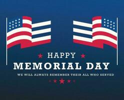 Happy Memorial Day Background design free vector, National American Holiday Illustration Design, vector