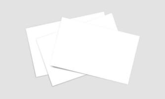 Vector white sheet of paper. Realistic blank A4 format paper template with shadow. Flyer, cover, brochure mockup design