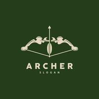 Archer Logo, Archery Arrow Vector, Elegant Simple Minimalist Design, Icon Symbol Illustration Template vector