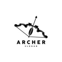 arquero logo, tiro al arco flecha vector, elegante sencillo minimalista diseño, icono símbolo ilustración modelo vector