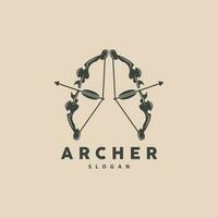 Archer Logo, Archery Arrow Vector, Elegant Simple Minimalist Design, Icon Symbol Illustration Template vector