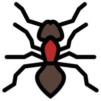 Flat color icon for ant. vector
