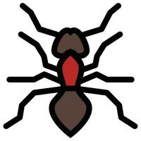 Flat color icon for ant. vector