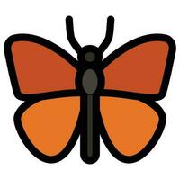 Filled outline icon for butterfly. vector