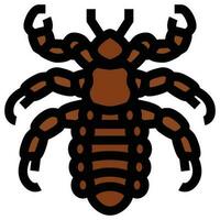 Filled outline icon for scorpion. vector