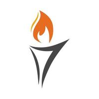 Torch icon logo design vector